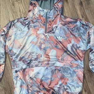 Adidas marble hoodie/windbreaker